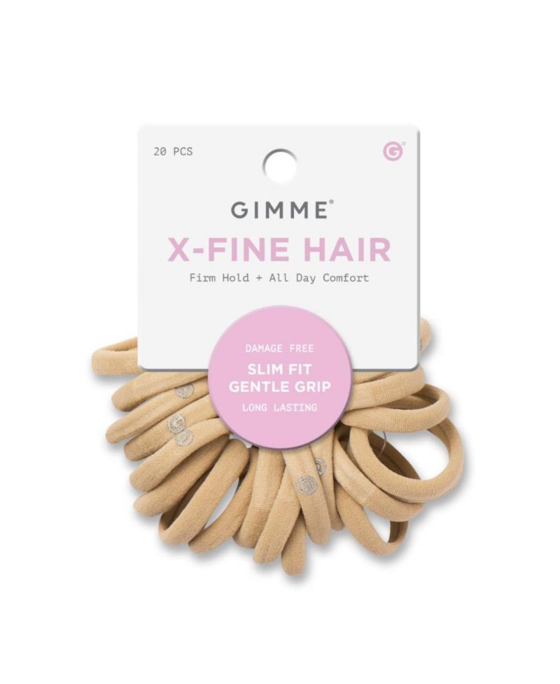 X-Fine Hair Bands Slim-Fit Elastic Ties for Extra Fine Hair 20 Pack