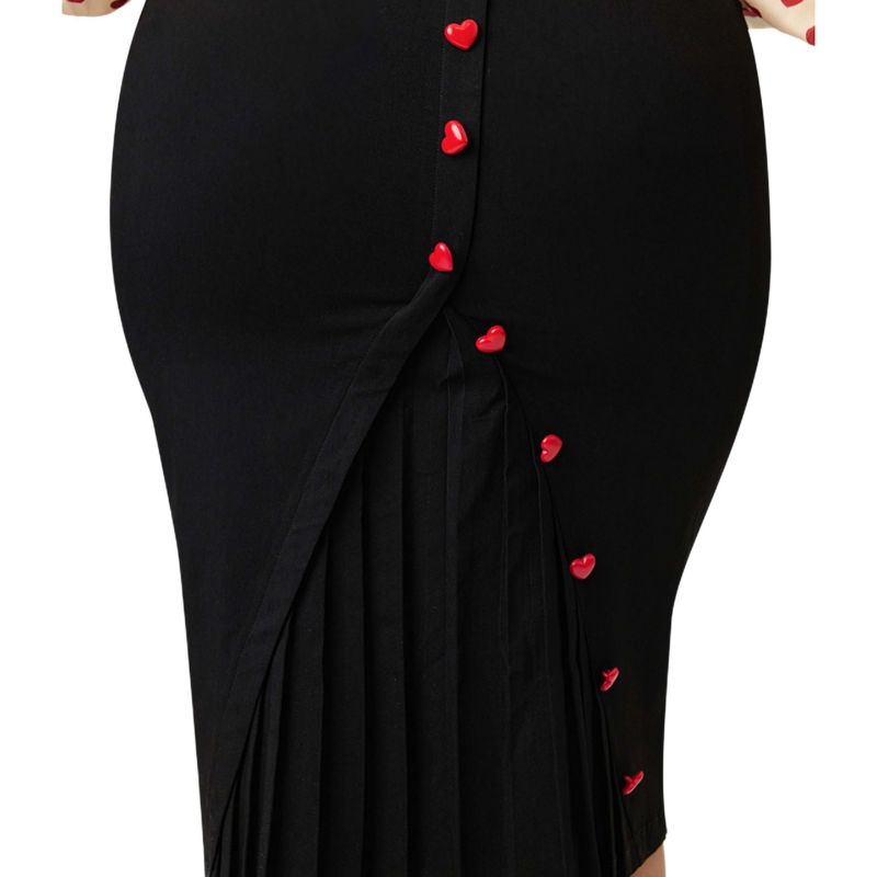 Plus Size Back Pleat Pencil Skirt