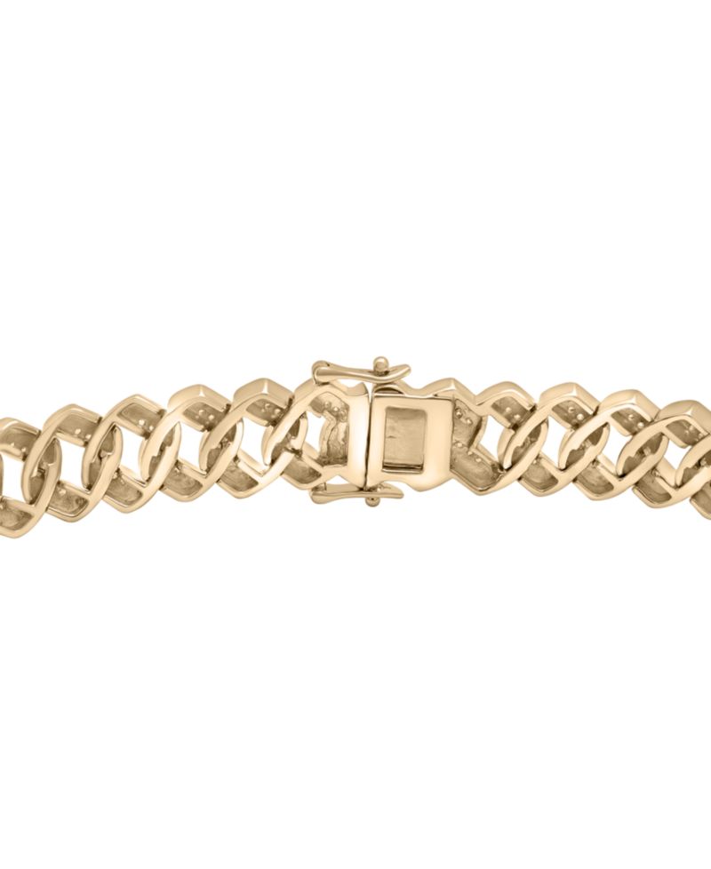 Men's Diamond Curb Link Bracelet (1 ct. t.w.) in Sterling Silver (Also in 14k Gold-plated silver)