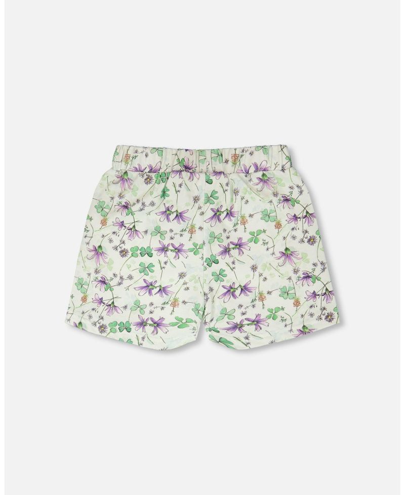 Baby Girl Jersey Shorts Printed Flowers - Baby