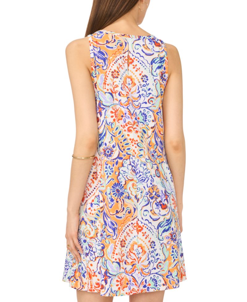 Petite Printed Jersey Round Neck Shift Dress