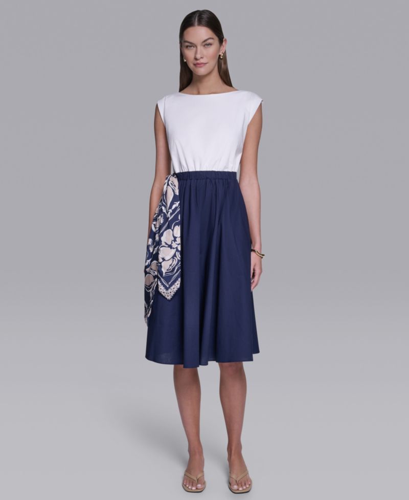Women's Sleeveless Boat Neck Dress