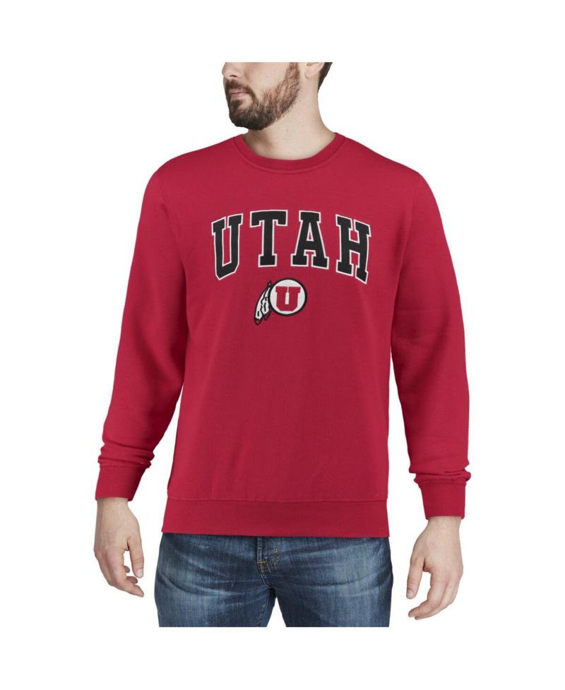 Men's Utah Utes Arch and Logo Crew Neck Sweatshirt