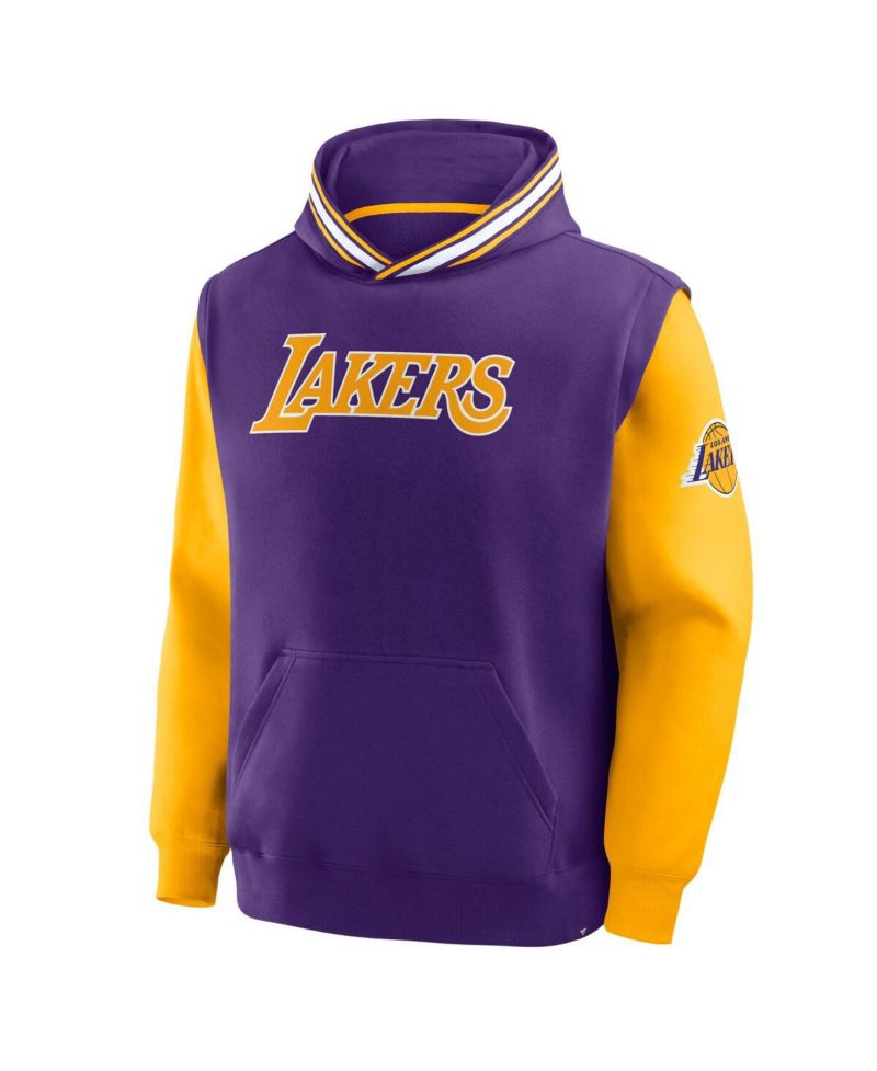 Men's Purple/Gold Los Angeles Lakers Half Court Shot Clock Fastbreak Hoodie