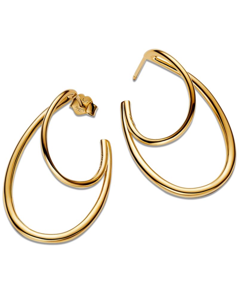 Organically Shaped Double Hoop Earrings