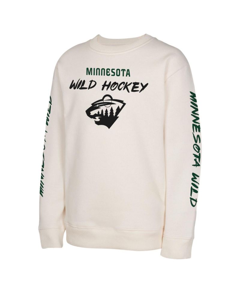 Big Boys and Girls Cream Minnesota Wild Star Power Pullover Sweatshirt