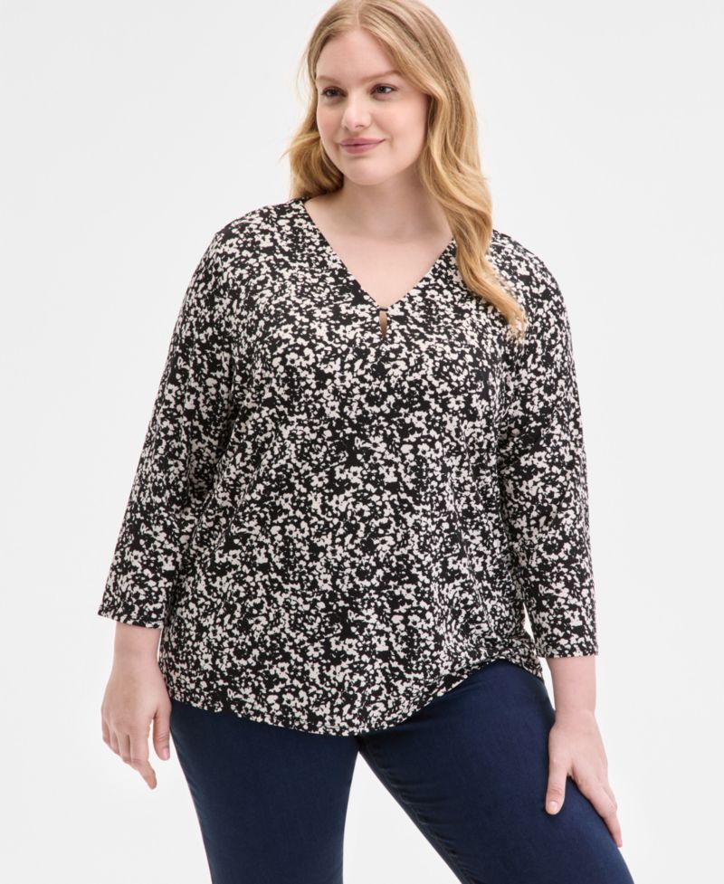 Plus Size Floral-Print Top