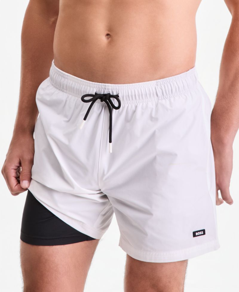 BOSS Men's Inner Compression Short 6" Swim Trunks