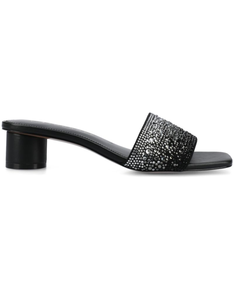 Women's Flora Embellished Block Heel Slide Dress Sandals