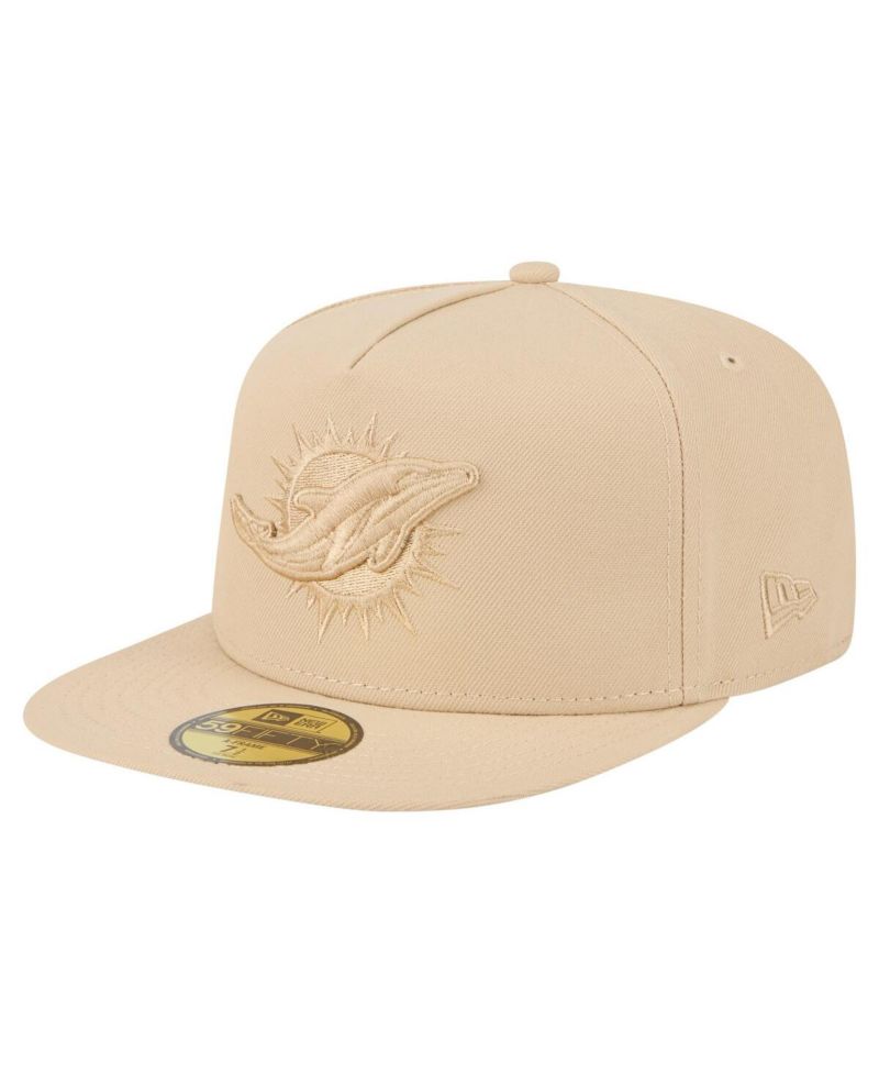 Men's Light Beige Miami Dolphins Color Pack A-Frame 59FIFTY Fitted Hat