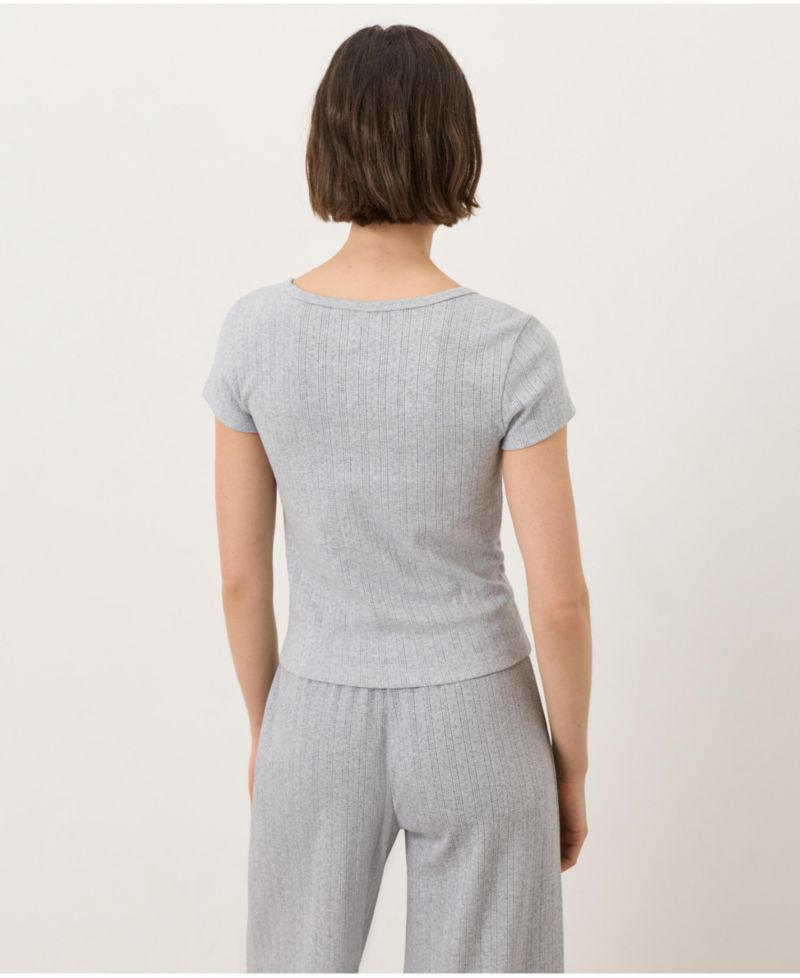 Women's Organic Cotton Pointelle Scoop Neck Tee