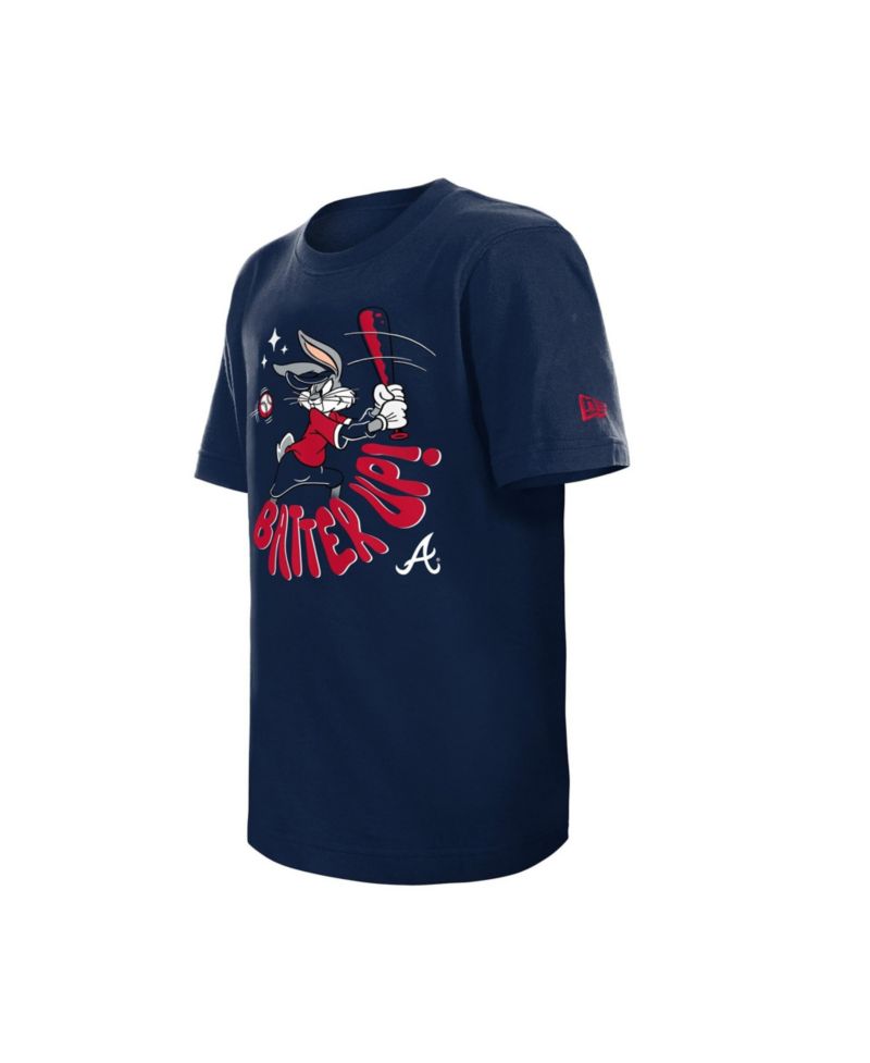 Big Boys and Girls Navy Atlanta Braves Looney Tunes T-Shirt