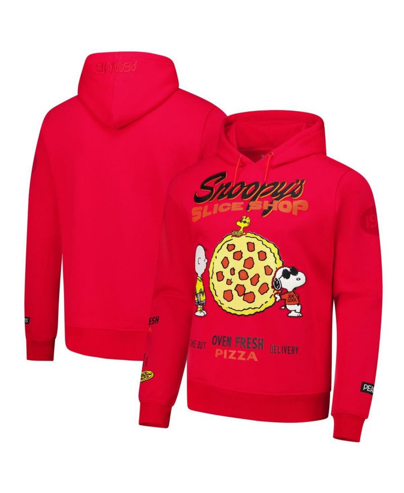 Men's Red Peanuts Woodstock Slice Shop