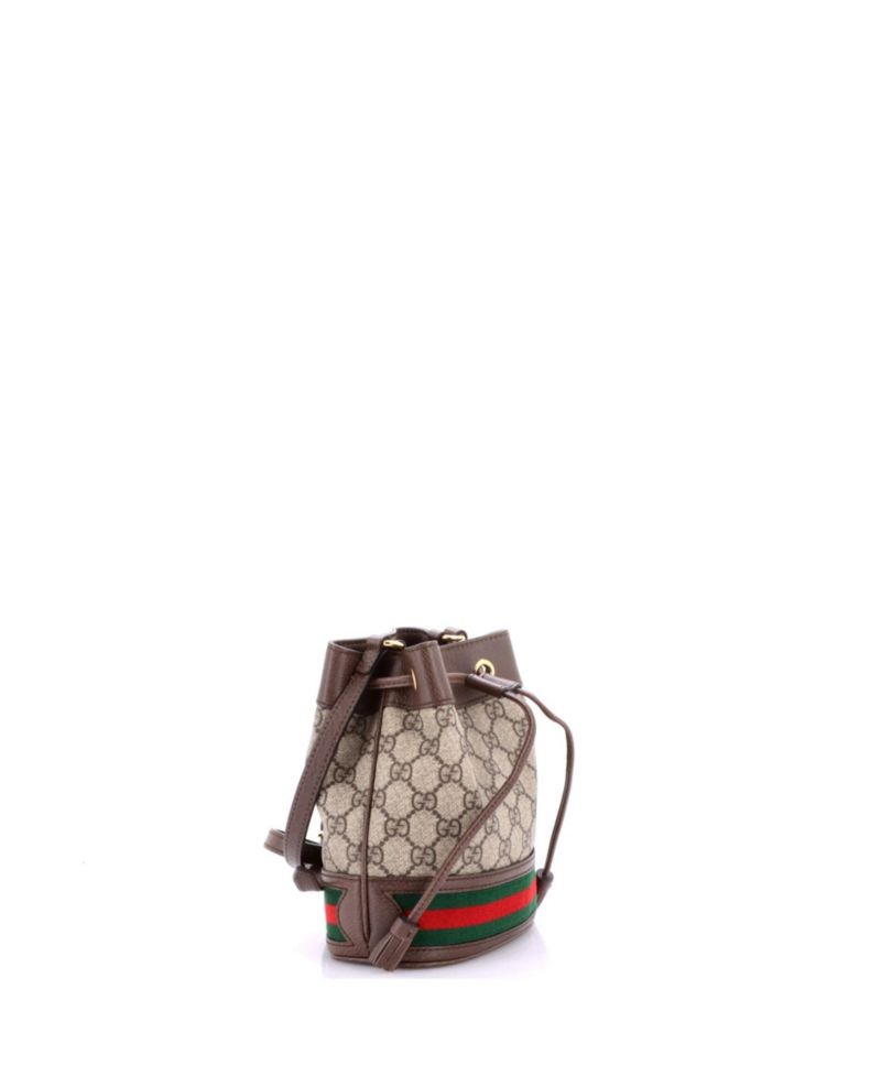 Mini Ophidia Crossbody Coated Canvas Bucket Bag