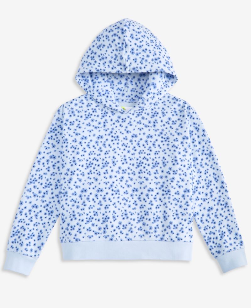 Girls' XS-XL Floral-Print Pullover Hoodie