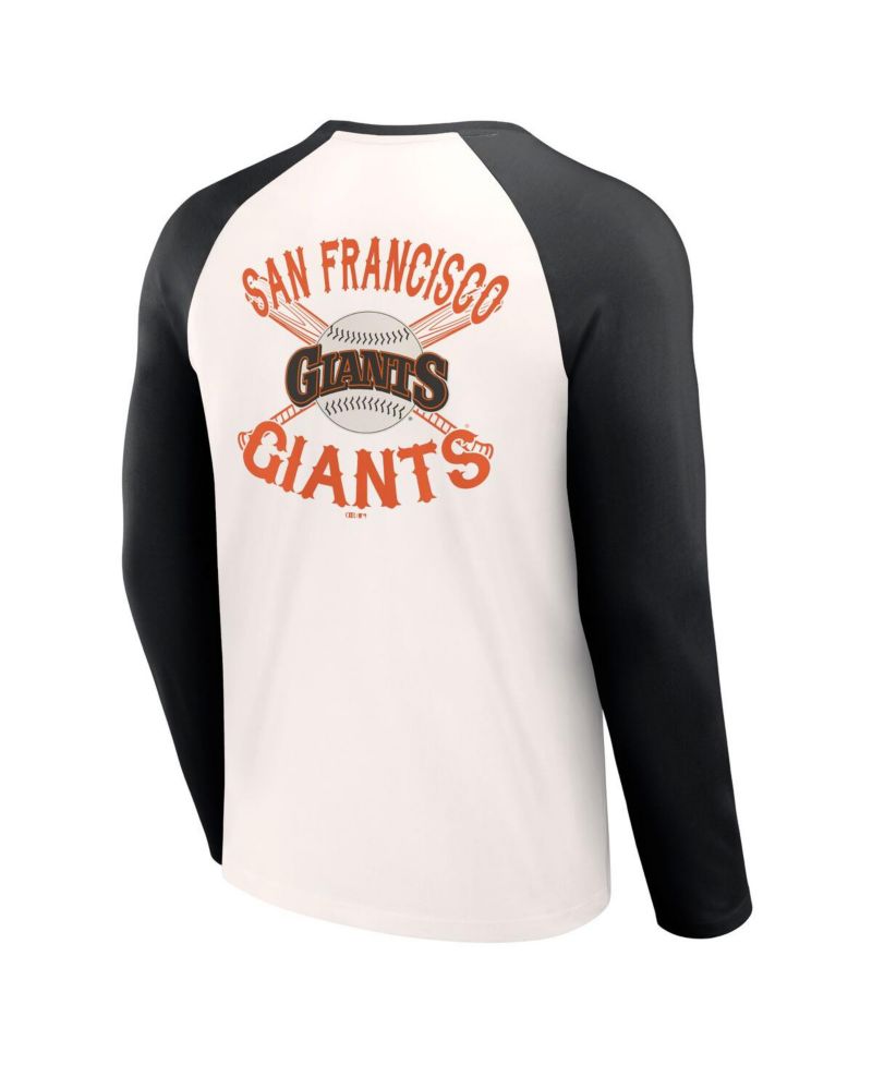Men's Darius Rucker Collection by White, Black San Francisco Giants Team Color Raglan T-shirt
