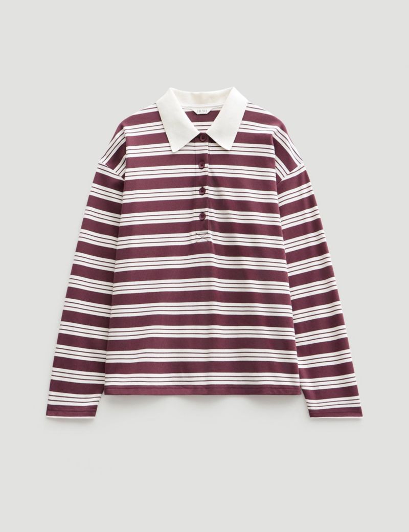 Women's Cotton Striped Polo Top