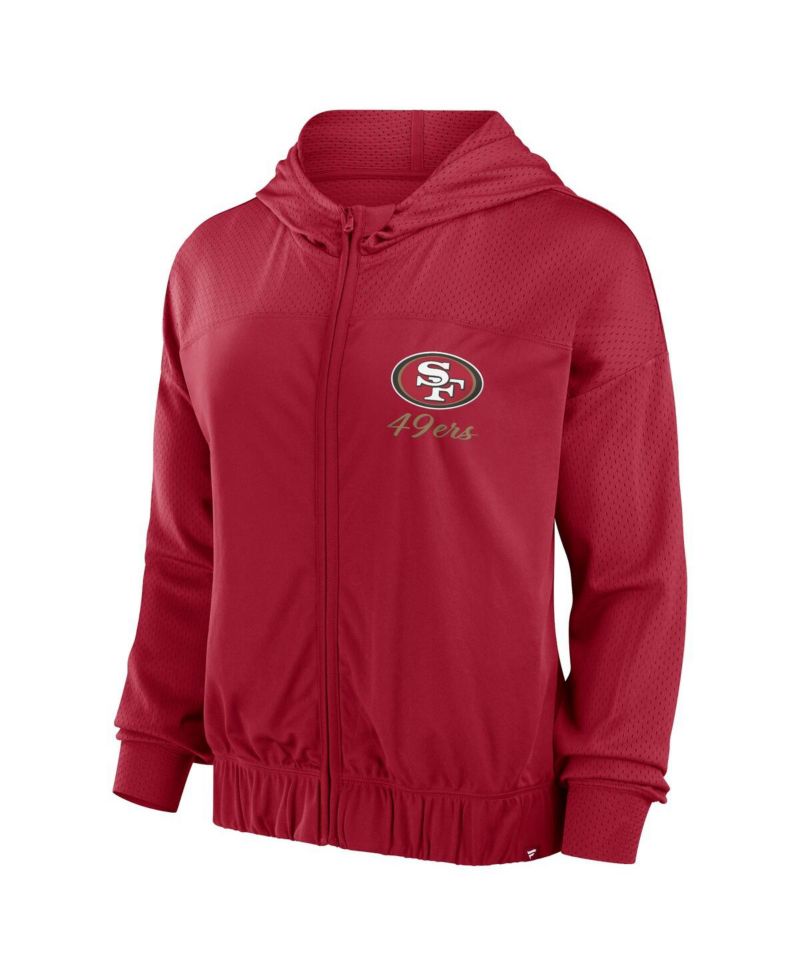 Women's Scarlet San Francisco 49ers Script Lock Full-Zip Hoodie