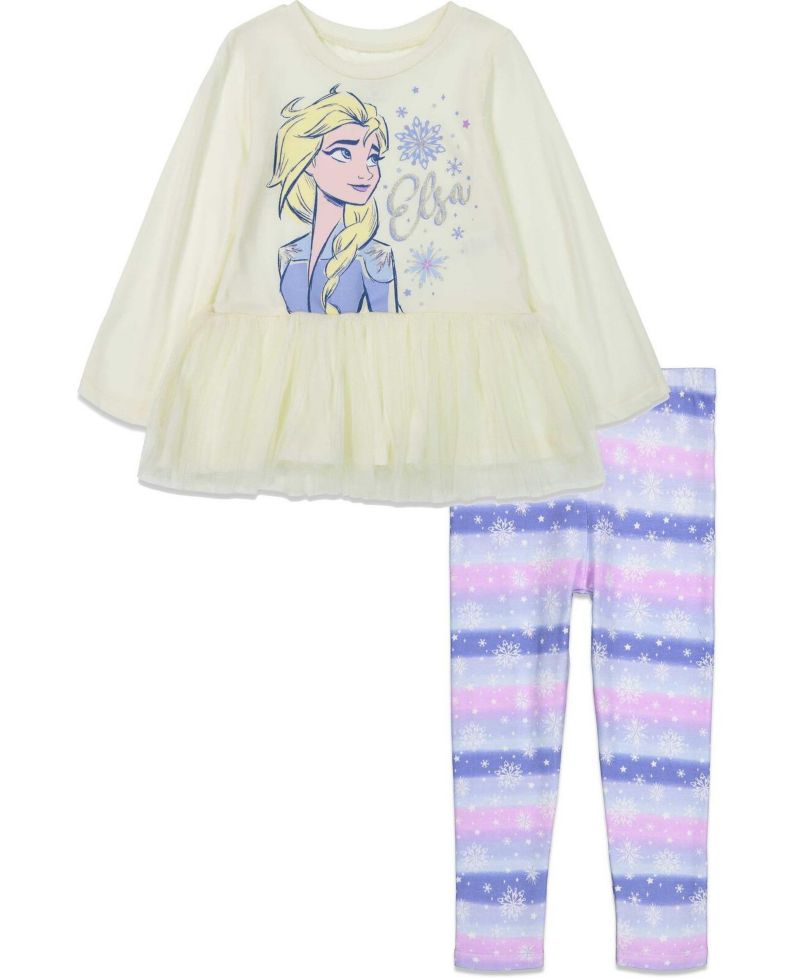 Big Girls 6-10 Peplum T-Shirt and Leggings Outfit Set