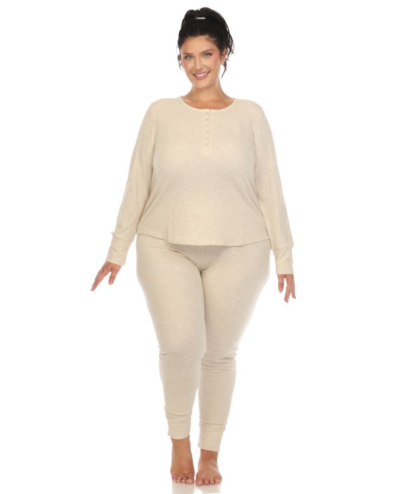 Plus Size Waffle Pajama Set