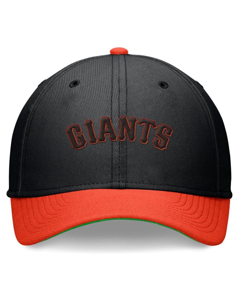 Men's Black/Orange San Francisco Giants Cooperstown Collection Rewind Swooshflex Performance Hat