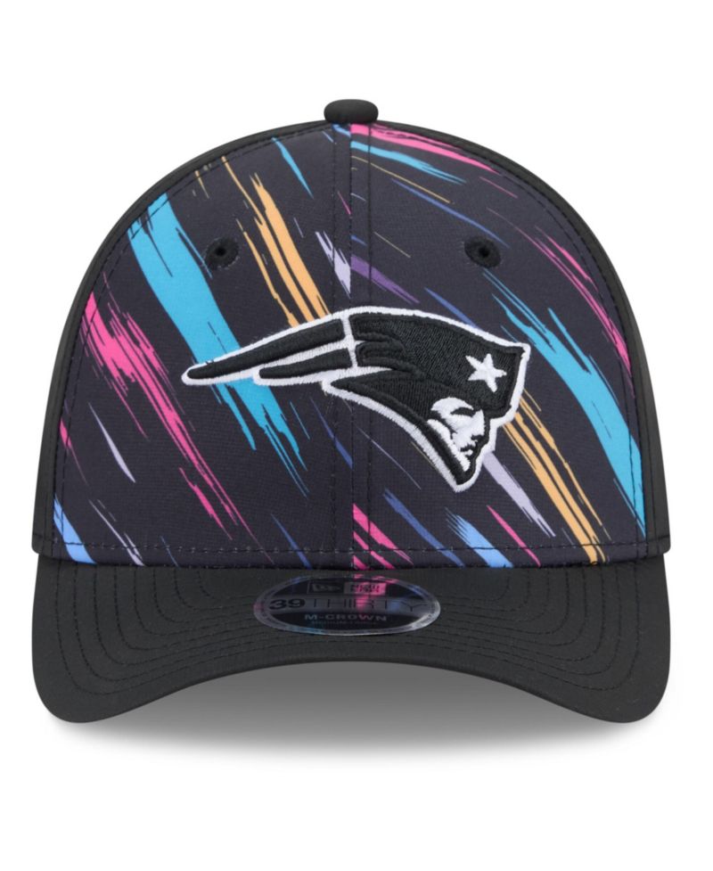 Men's Black New England Patriots 2026 NFL Cruical Catch 39THIRTY M-Crown Stretch Hat