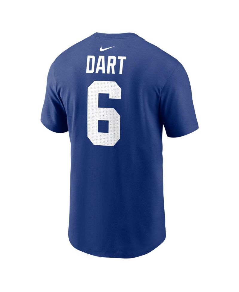 Men's Jaxson Dart Royal New York Giants Name & Number T-Shirt