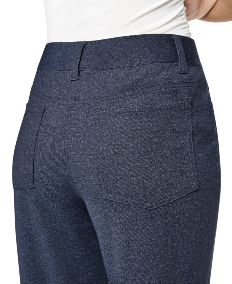 Women's Faux Denim Double Face High-Waisted Wide-Leg Pants
