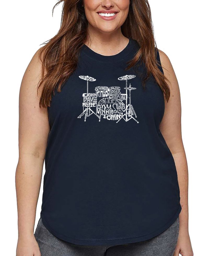 Plus Size Drums Word Art Tank Top