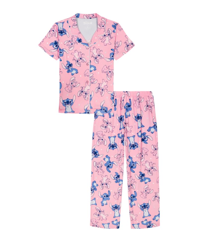 Girls' 4-10 Graphic Print Top and Pants, 2-Piece Pajama Set