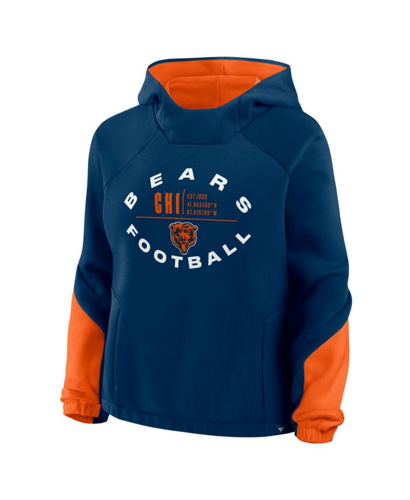 Women's Navy Chicago Bears Oversized Redzone Bubble Screen Pullover Hoodie