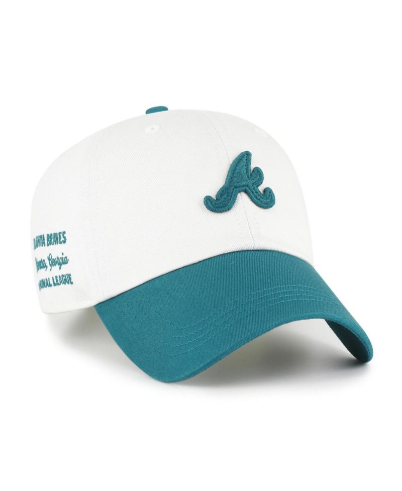 Men's White/Teal Atlanta Braves Contemporary Tonal Clean Up Adjustable Hat