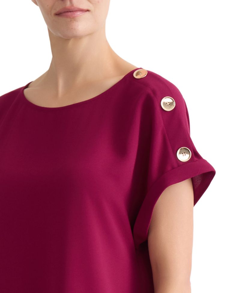 Plus Size Short-Sleeve Round Neck Top