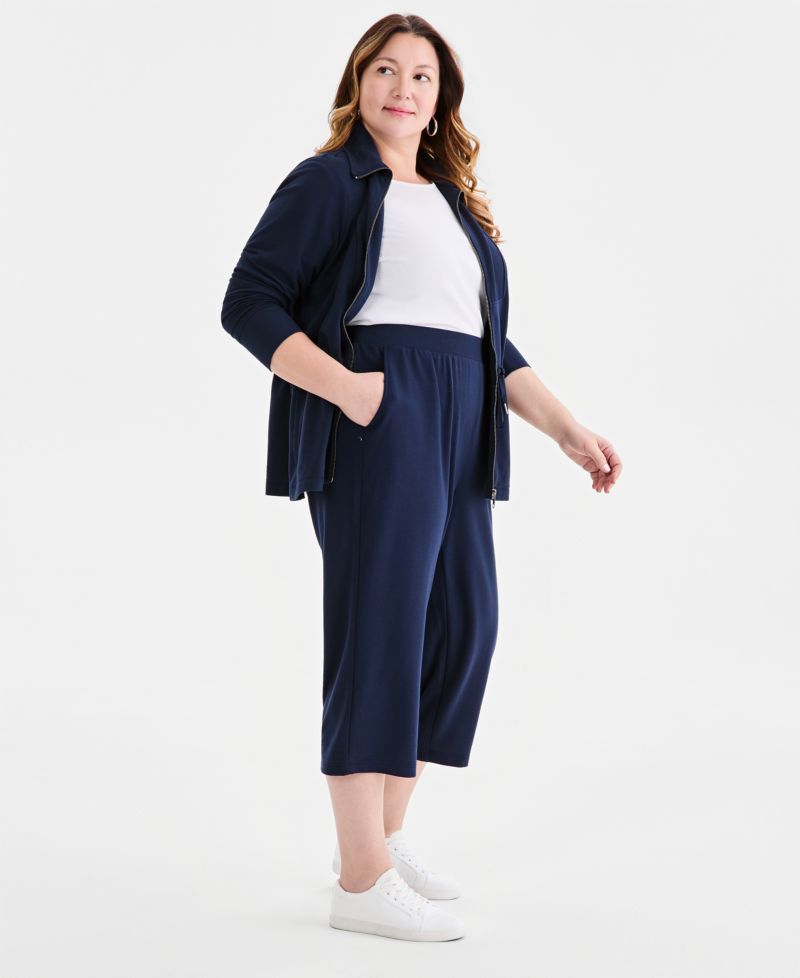 Plus Size LuxLounge French Terry Capri Pants