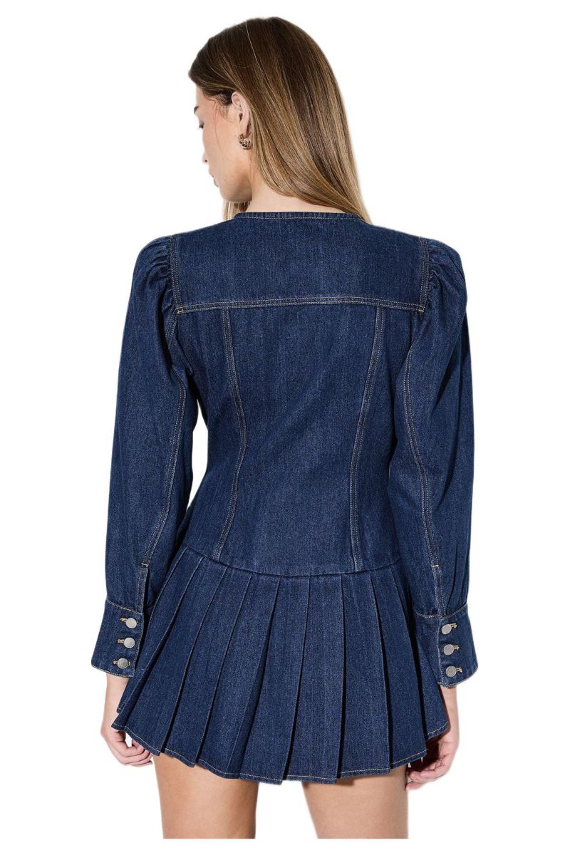 Women's Premium Denim Balloon Sleeve Dress