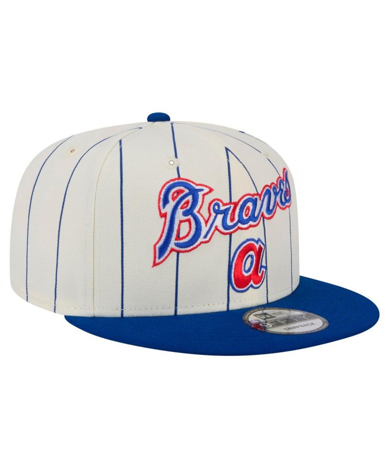 Men's White Atlanta Braves Jersey Pinstripe 9FIFTY Snapback Hat