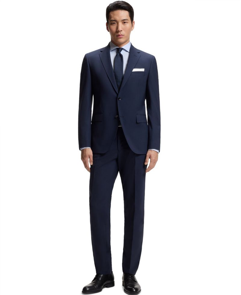 Men's Easy-Iron Cotton Twill Slim-Fit Dress Shirt