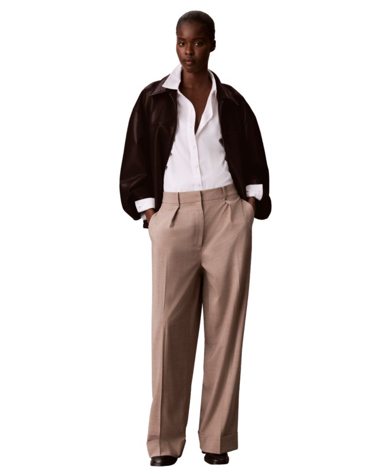 Women's Collared Faux Leather Bomber Jacket
