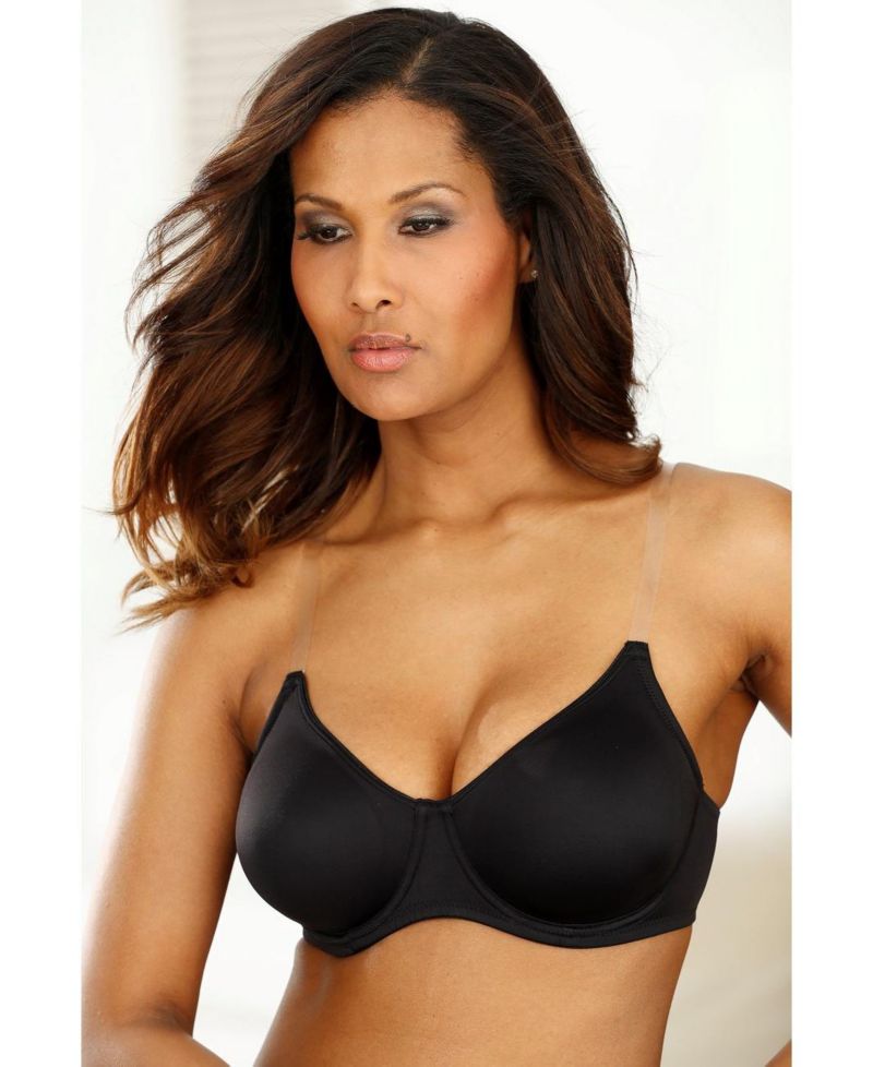 Women's Clear Strap Underwire Non-Padded T-Shirt Bra