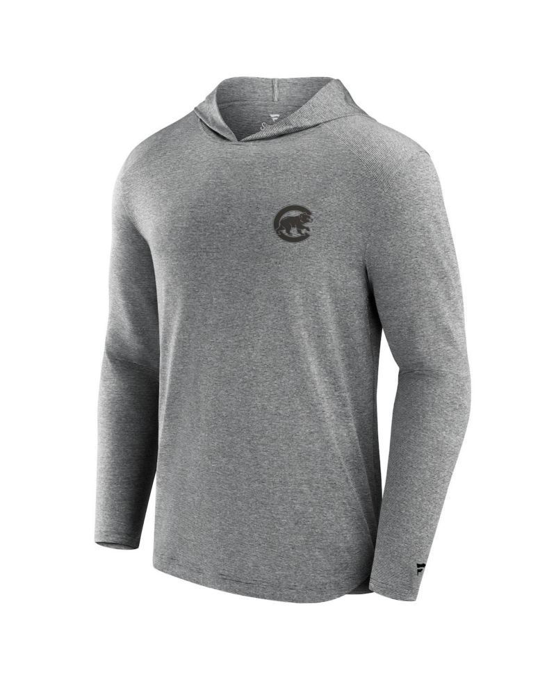 Men's Black Chicago Cubs Front Office Tech Lightweight Hoodie T-Shirt