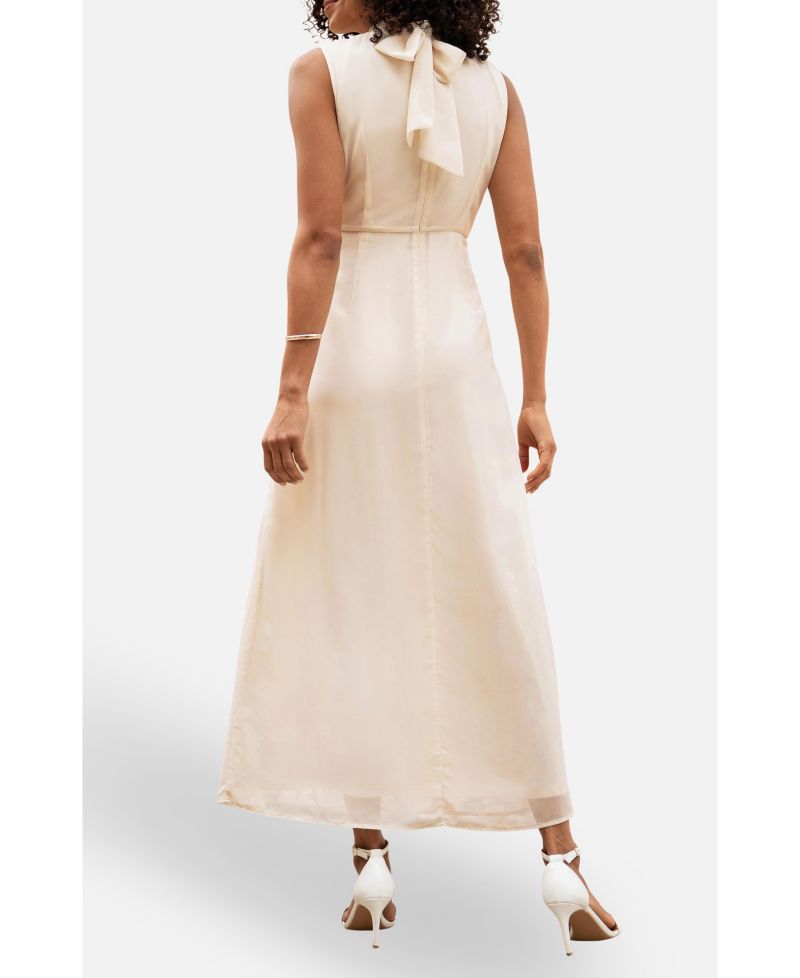 Women's Flower High Neck Maxi Dress