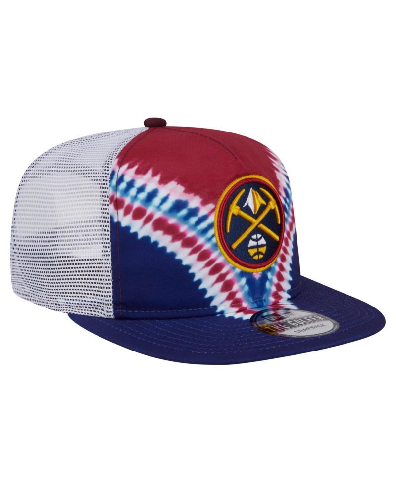 Men's Navy/Red Denver Nuggets Throwback Dye Golfer Snapback Hat