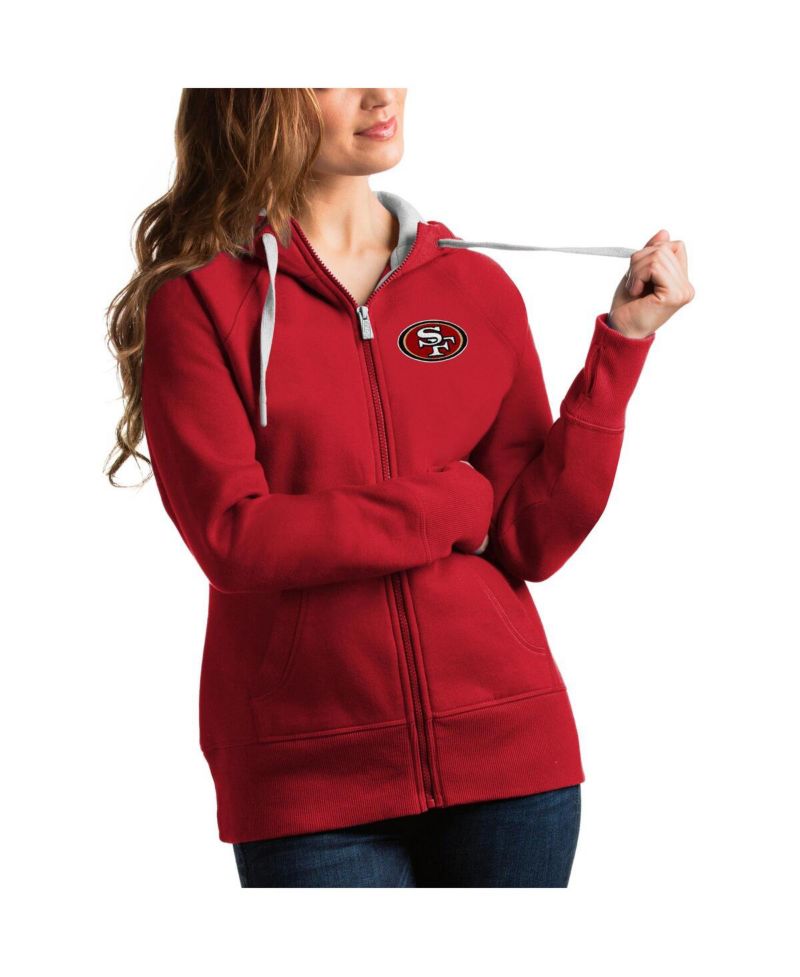 Women's Scarlet San Francisco 49ers Victory Full-Zip Hoodie