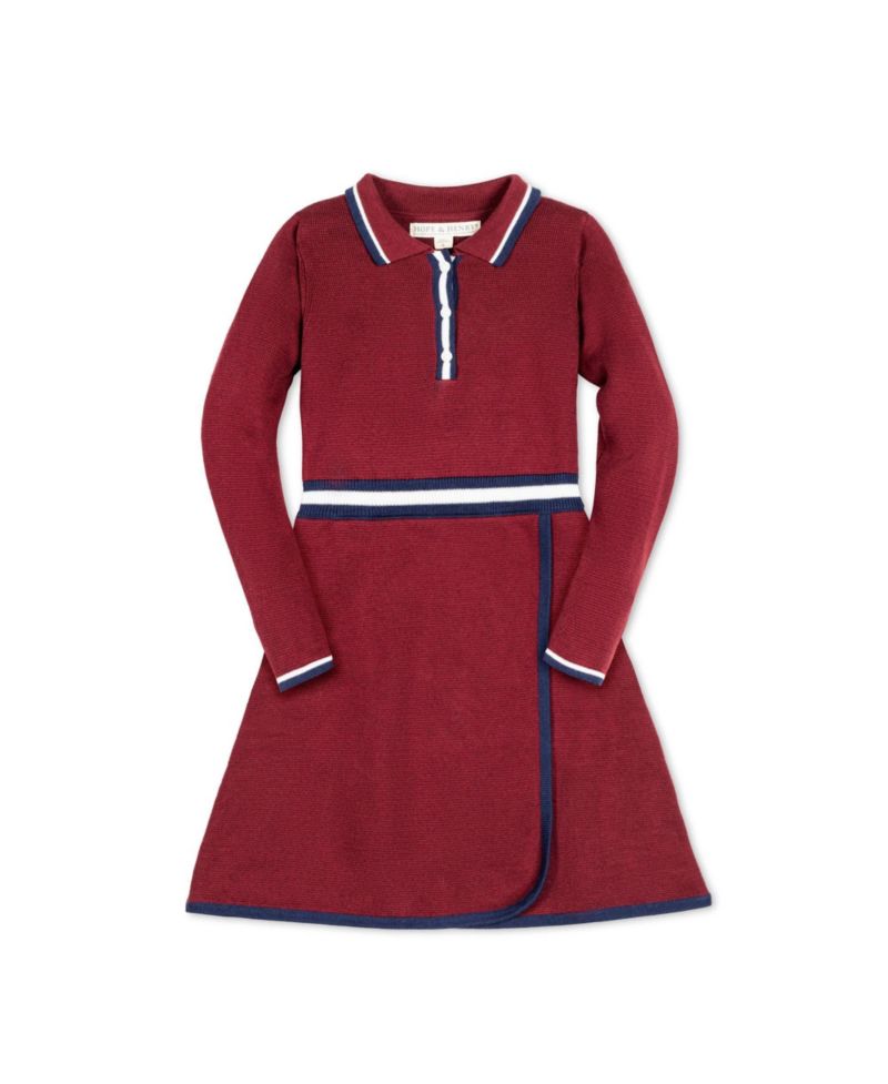 Toddler Girls Hope and Henry Long Sleeve Collared Henley Sweater Dress