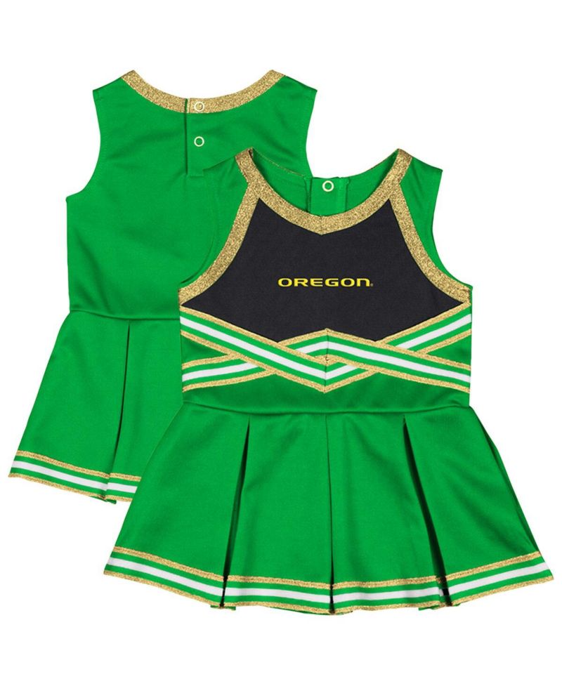 Girls Baby Boys and Girls Green Oregon Ducks Lollipop Park Cheer Dress