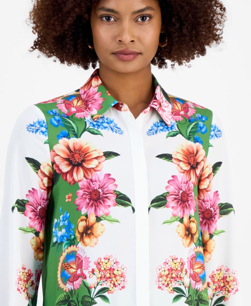 Women's Printed Long-Sleeve Blouse