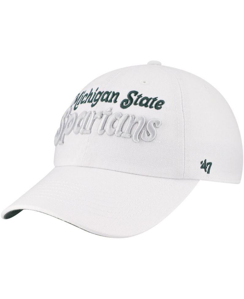 Women's White Michigan State Spartans Pensacola Clean Up Adjustable Hat