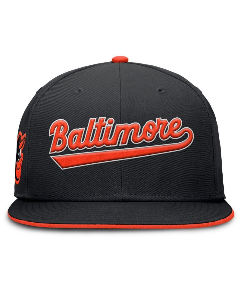 Men's Black Baltimore Orioles True Performance Fitted Hat