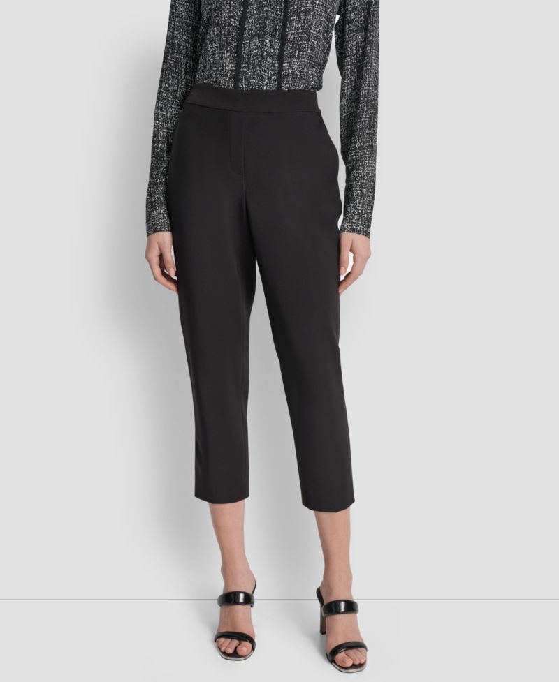 Petite Mid-Rise Pull-On Cropped Pants