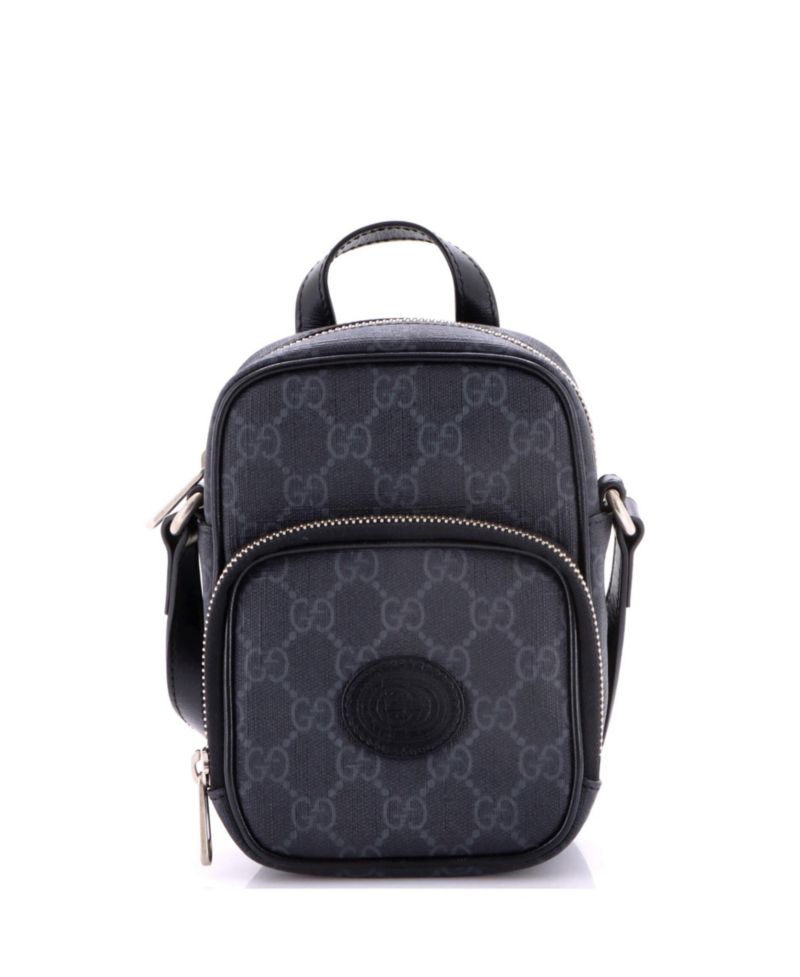 Mini Interlocking G Patch Top Handle Crossbody Bag GG Coated Canvas